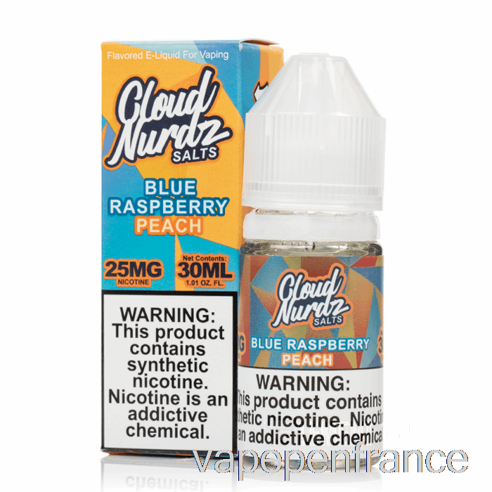Pêche Framboise Bleue - Sels Cloud Nurdz - Stylo Vape 30 Ml 50 Mg